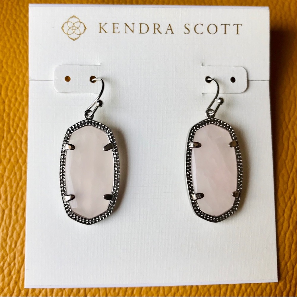 Kendra Scott Dani rose gold earrings silver
